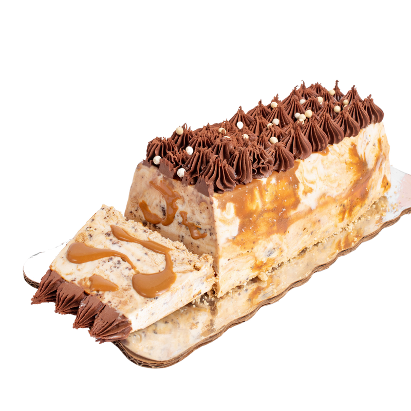 Terrina cheesecake de brownie y dulce de leche